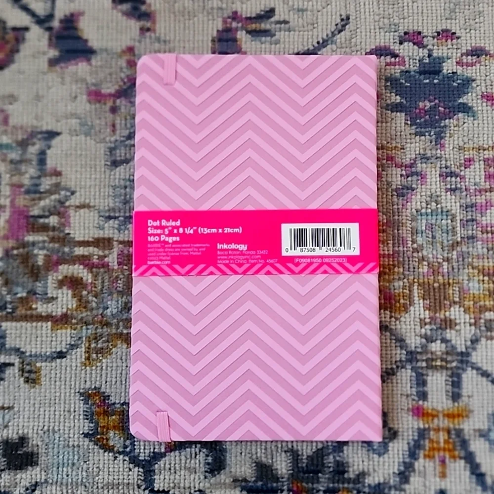 NWT, Barbie Pink Journal Diaries Notebook Drawing Pad Vegan Leather Secret Book